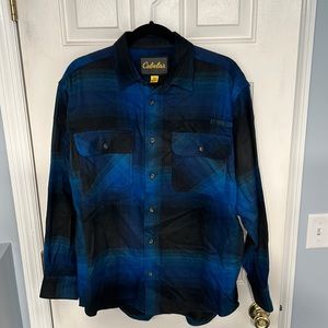 Cabela’s Blue and Black Heavy Duty Button Down Collar Shirt